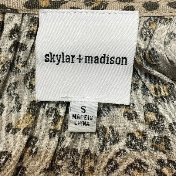 Skylar & Madison Brown Animal‎ Print Leopard Small Mini Ruffled Dress - Picture 5 of 6